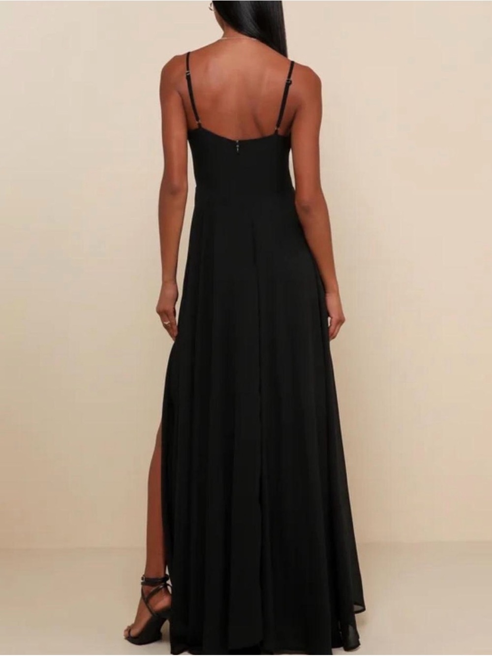 Lulus Cause For Commotion Black Maxi Dress Small Pleated Bustier Formal NWT - Picture 2 of 13